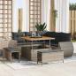 Preview: ARDEBO.de - Gartensofa-set 8 stk. 7-Sitzanzahl Grau Poly-Rattan