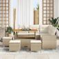 Preview: 9-tlg. Garten-Sofagarnitur mit Kissen Beige Poly Rattan Akazie