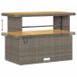 Preview: 9-tlg. Garten-Sofagarnitur mit Kissen Grau Poly Rattan Akazie
