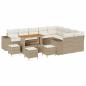 Preview: 13-teiliges Garten-Sofa-Set mit Kissen Beige Poly Rattan Akazie