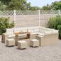 Preview: 13-teiliges Garten-Sofa-Set mit Kissen Beige Poly Rattan Akazie