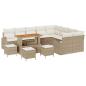 Preview: 13-teiliges Garten-Sofa-Set mit Kissen Beige Poly-Rattan Akazie