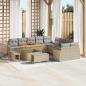Preview: ARDEBO.de - 13-teiliges Garten-Sofa-Set mit Kissen Beige Poly Rattan Akazie