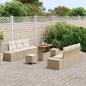 Preview: 9-tlg. Garten-Sofagarnitur mit Kissen Beige Poly Rattan Akazie
