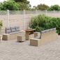 Preview: 10-tlg. Garten-Sofagarnitur mit Kissen Beige Poly Rattan Akazie