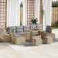 Preview: ARDEBO.de - 10-teiliges Garten Sofa Set mit Kissen Beige Poly Rattan Akazie