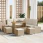 Preview: ARDEBO.de - 9-teilige Garten-Sofagarnitur mit Kissen Beige Poly-Rattan Akazie
