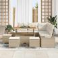 Preview: 9-teilige Garten-Sofagarnitur mit Kissen Beige Poly-Rattan Akazie