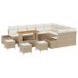 Preview: 13-teiliges Gartensofa-Set mit Kissen Beige Poly-Rattan Akazie