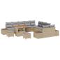 Preview: 13-tlg. Garten-Sofagarnitur mit Kissen Beige Poly Rattan Akazie