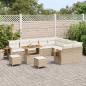 Preview: 12-teiliges Garten Sofa Set mit Kissen Beige Poly Rattan Akazie