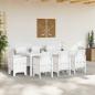 Preview: 9-teiliges Garten-Essset mit Kissen Weiß Poly-Rattan