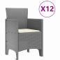 Preview: 13-teilige Garten-Essgruppe mit Kissen Hellgrau Poly-Rattan