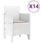 Preview: 15-teiliges Garten-Esszimmermöbel-Set mit Kissen Weiß Poly-Rattan