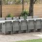 Preview: ARDEBO.de - 17-teiliges Garten Esszimmer Set Hellgrau Poly Rattan