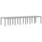 Preview: 17-teiliges Garten Essgruppen Set mit Kissen Hellgrau Poly Rattan