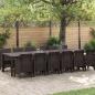 Preview: ARDEBO.de - 13-teilige Garten-Essgruppe Braun Poly-Rattan