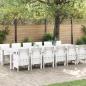 Preview: ARDEBO.de - 13-teiliges Garten Esszimmer Set Weiß Poly Rattan