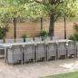 Preview: ARDEBO.de - 15-teiliges Garten Esszimmer Set mit Kissen Hellgrau Poly Rattan