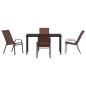 Preview: 5-teiliges Garten Essset Braun Textilene und Stahl