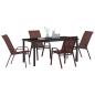 Preview: 5-teiliges Garten Esszimmer Set Braun Textilene und Stahl