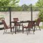 Preview: 5-teiliges Garten Esszimmer Set Braun Textilene und Stahl