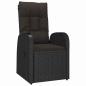 Preview: 5-teiliges Garten-Essset mit Kissen - Schwarzes Poly-Rattan