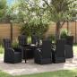 Preview: ARDEBO.de - Garten Essgruppe 7 stk. Schwarz Poly-Rattan