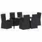 Preview: Garten Essgruppe 7 stk. Schwarz Poly-Rattan