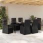 Preview: Garten Essgruppe 7 stk. Schwarz Poly-Rattan