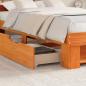Preview: Bettgestell mit Schubladen Wachsbraun 140x190 cm Massivholz Kiefer