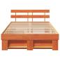 Preview: Bettgestell mit Schubladen Wachsbraun 140x190 cm Massivholz Kiefer