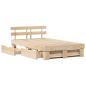 Preview: Bettgestell mit Schubladen 135x190 cm Massivholz-Kiefer