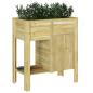 Preview: Gartenhochbeet mit Stauraum 85x46x96 cm behandeltes Holz Kiefer