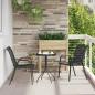 Preview: ARDEBO.de - 3-teiliges Garten Bistro Set Schwarz Textilene und Stahl