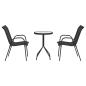 Preview: 3-teiliges Garten Bistro Set Schwarz Textilene und Stahl