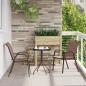 Preview: ARDEBO.de - 3-teiliges Garten Bistro Set Braun Textilene und Stahl