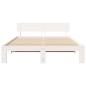 Preview: Bettgestell mit Kopfteil Weiß 150x200 cm Massivholz Kiefer