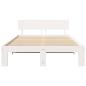 Preview: Bettgestell mit Kopfteil Weiß 120x190 cm Kiefermassivholz