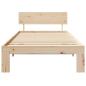 Preview: Bettgestell mit Kopfteil 90x190 cm Massivholz Kiefer