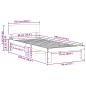 Preview: Bettgestell mit Kopfteil 90x190 cm Massivholz Kiefer