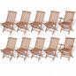 Preview: 11-tlg. Garten-Essgruppe mit Klappstühlen Massivholz Teak