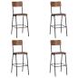 Preview: Barhocker 4 Stk. Massives Sperrholz Stahl