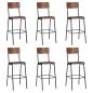 Preview: Barhocker 6 Stk. Massives Sperrholz Stahl