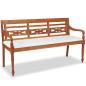 Preview: ARDEBO.de - Batavia Gartenbank mit Polstern 150 cm Teak