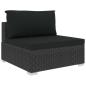 Preview: 11-tlg. Garten-Lounge-Set mit Auflagen Poly Rattan Schwarz
