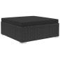 Preview: 11-tlg. Garten-Lounge-Set mit Auflagen Poly Rattan Schwarz