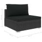 Preview: 11-tlg. Garten-Lounge-Set mit Auflagen Poly Rattan Schwarz