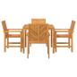 Preview: 4-teilige Garten Essgruppe aus massivem Akazienholz