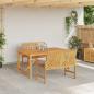Preview: 3-teilige Garten Essgruppe aus massivem Akazienholz